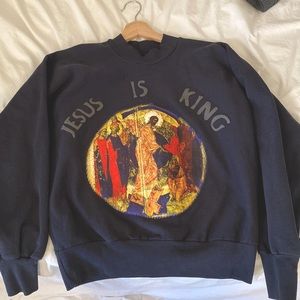 JESUS IS KING - CREWNECK - NAVY/SMALL - BRAND NEW!!